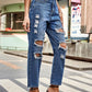 Women's Distressed Straight Leg Jeans