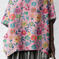 Women's Elegant Floral Pattern Cotton and Linen Top