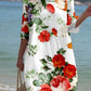 Women's Short Sleeve Floral Pattern Resort Dress