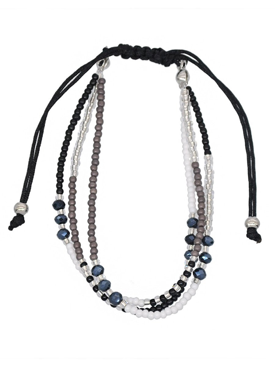 Bohemian Ethnic Style Colorful Rice Beads Braided Rope Bracelet