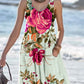 Women's Floral Print Resort Tank Top Dress with Pockets