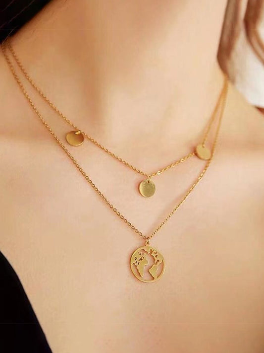 Womens Fashion Wish Boho Style Star Butterfly Multi-layered Pendant Necklace