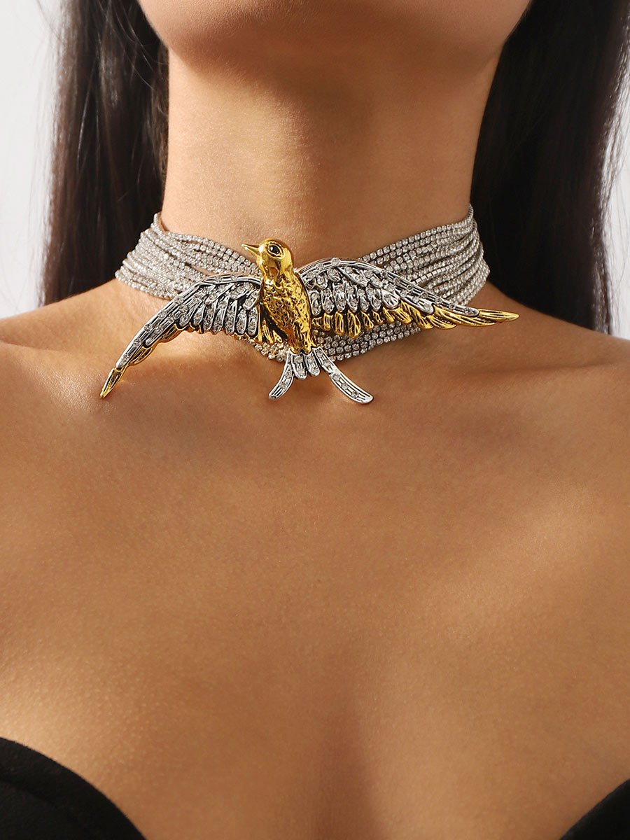 Women's Bird Swallow Multi-layer Diamond Necklace