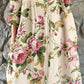 Women's Elegant  Rose Floral Pattern Shirt Style Cotton and Linen Dress