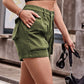 Women's Elastic Waist Cargo Denim Casual Shorts