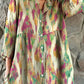 Women's Elegant Color Gradient Texture Pattern Shirt Style Cotton and Linen Dress