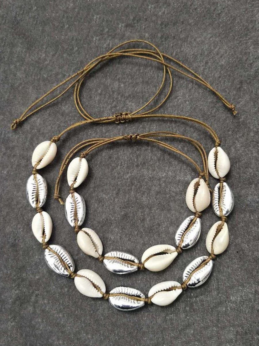 Classic Bohemian Shell and Alloy Necklace Set