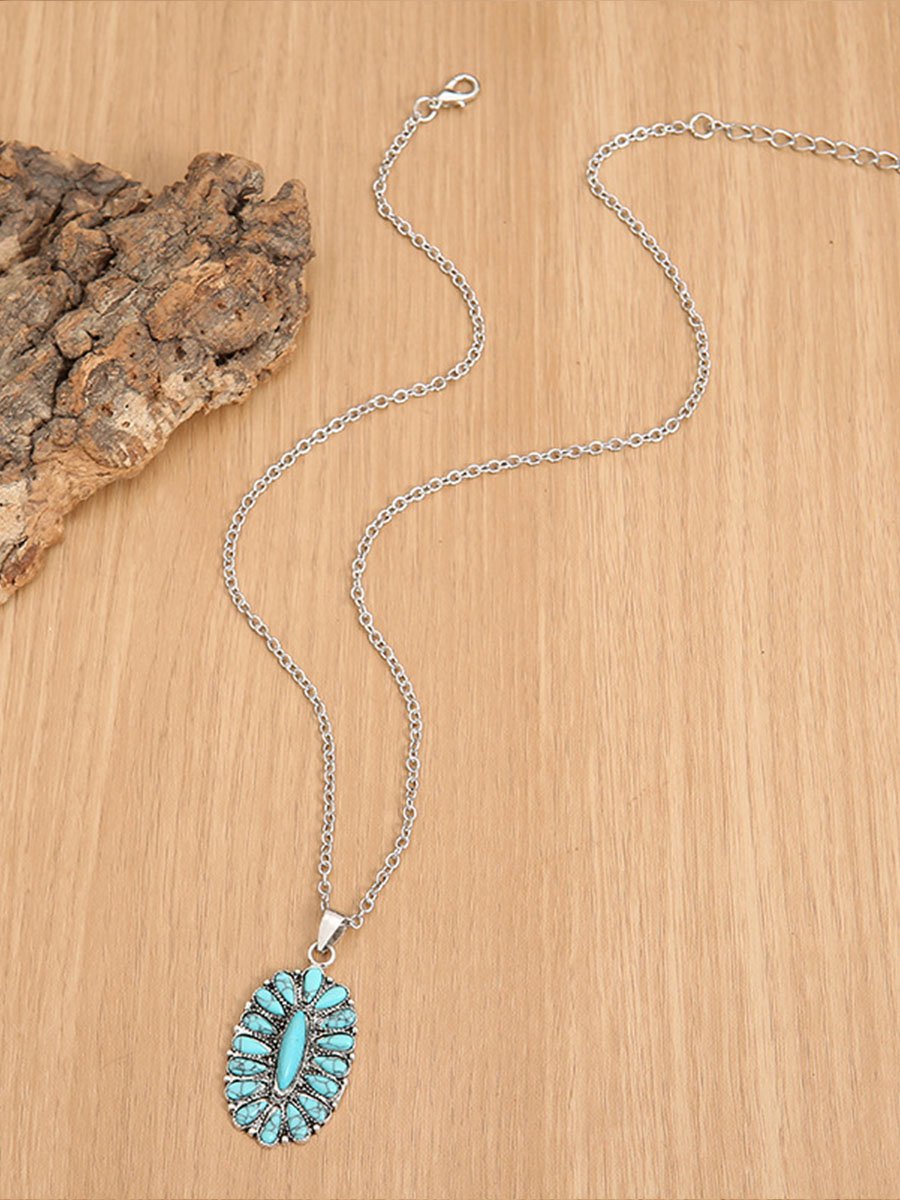 Ethnic Turquoise Pendant Necklace