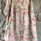 Women's Rose Floral Print Elegant Simple Shirt Cotton and Linen Dress