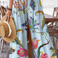 Women's Bohemian Floral Pattern Cotton and Linen Pants