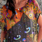 Women's Art Cat's Eye Pattern Top