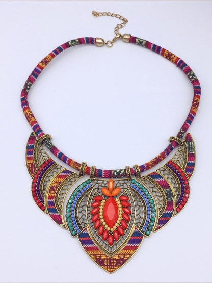 Bohemian Ethnic Style Colorful Alloy Diamond Necklace
