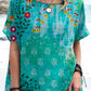 Women's Elegant Floral Print Cotton And Linen Top