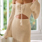 Women's Knitted Long Sleeve Beach Dress