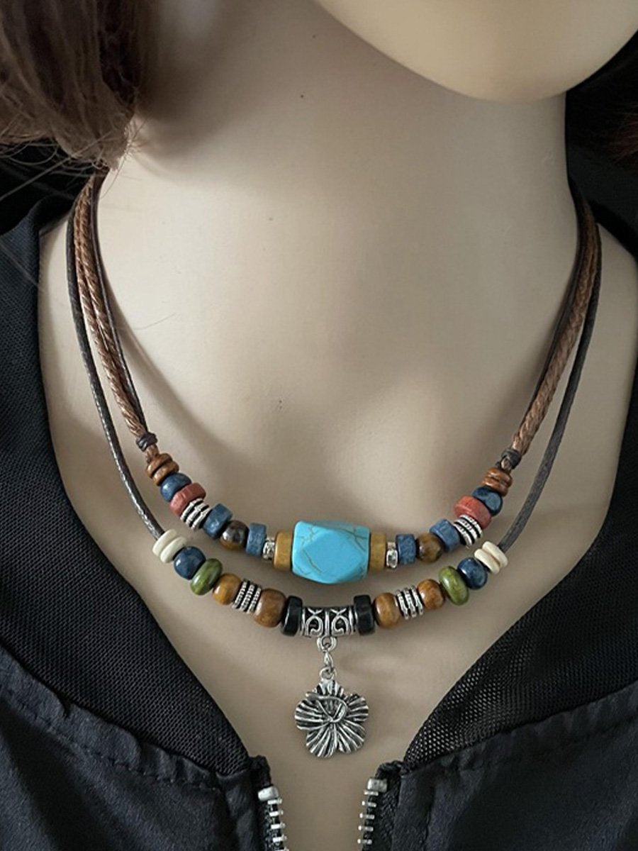 Women's Multi-Layered Retro Ethnic Style Turquoise Necklace