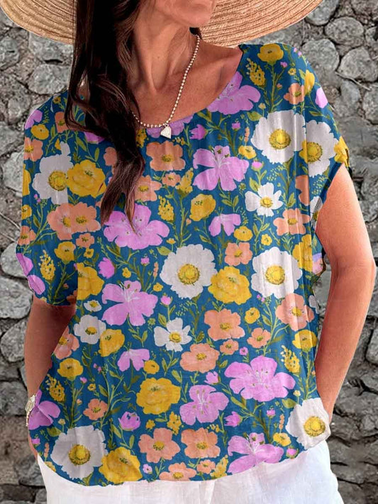 Women's Pastoral Floral Top