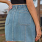 Women's Distressed Workwear Denim Skirt