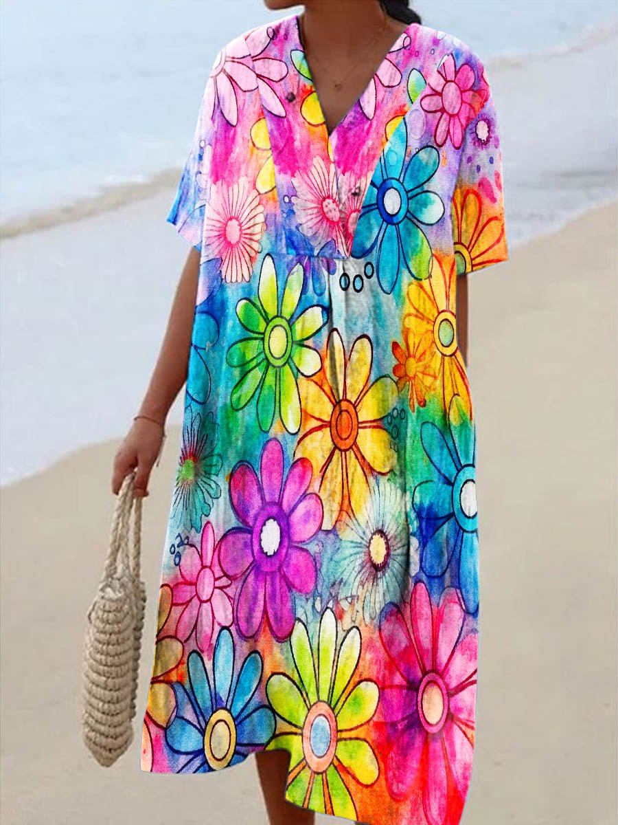 Women's Hippie Psychedelic Art Casual Dress