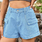 Women's Elastic Waist Denim Work Shorts