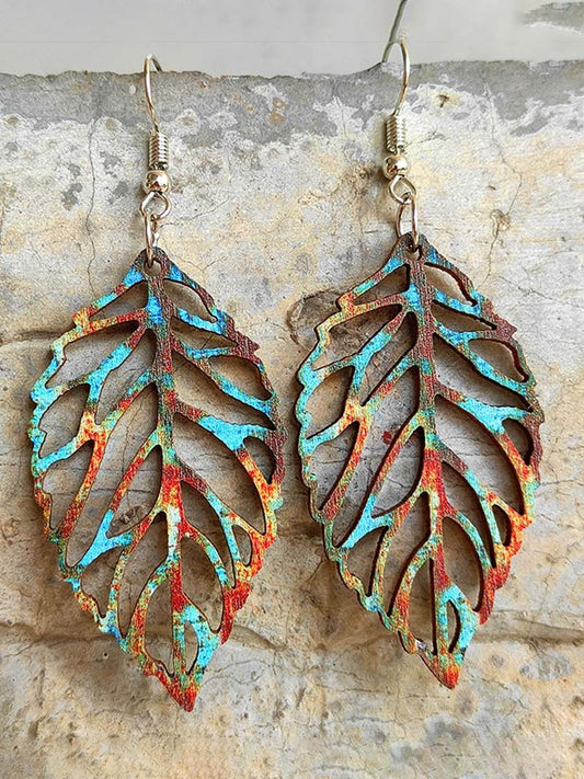 Vintage Colorful Bohemian Wood Earrings