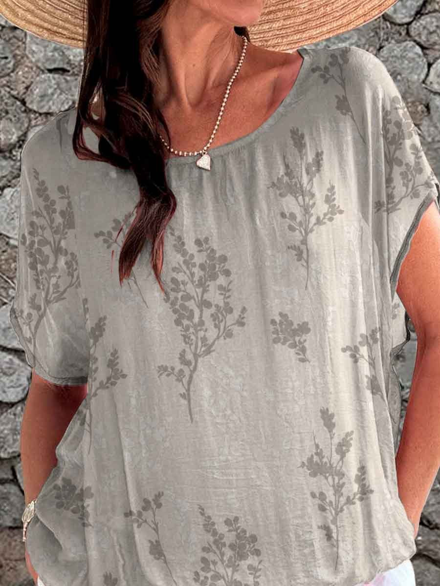 Women's Simple Elegant Decorative Floral Top