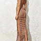 Women's Solid Color Camisole Knit Fringe Bikini Cover Up