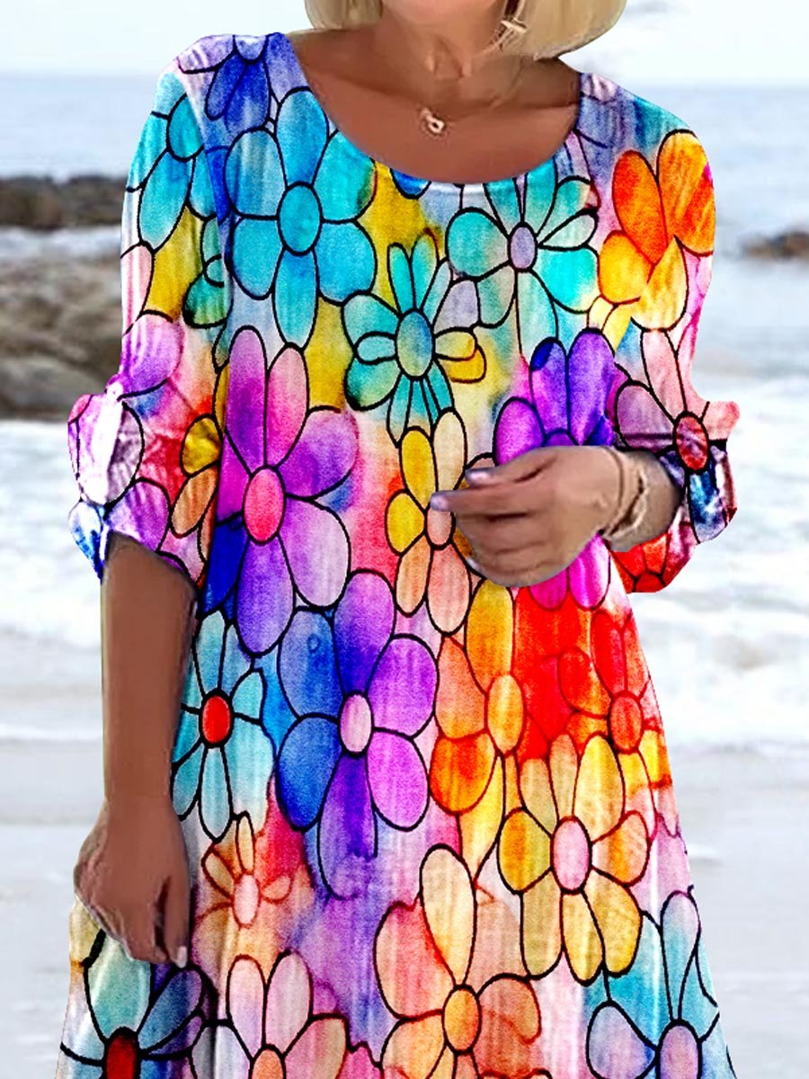 Women's Hippie Psychedelic Art Casual Dress