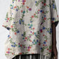 Women's Elegant Floral Pattern Cotton and Linen Top