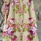 Women's Elegant Rose Floral Print Shirt Style Cotton and Linen Dress