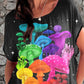 Women's Fun Colorful Mushroom Pattern Top