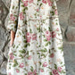 Women's Elegant Simple Rose Floral Stripe Pattern Cotton and Linen Shirt Dress