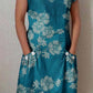 Women's Elegant Floral Pattern Crew Neck Dress