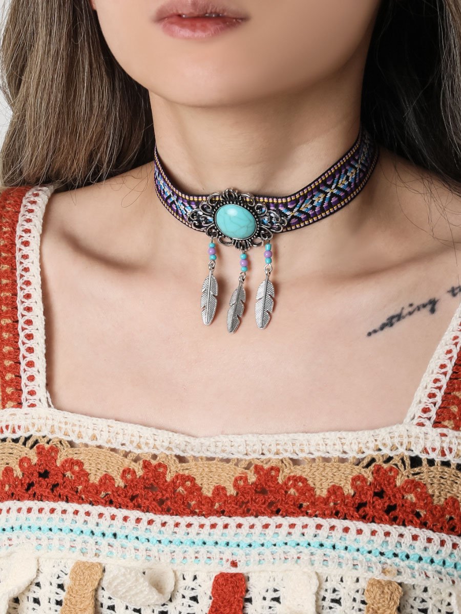 Women's Bohemian Ethnic Turquoise Necklace