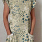 Women's Elegant Floral Pattern Crew Neck Dress