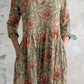 Women's Art Floral Print Casual Vintage Cotton Dress