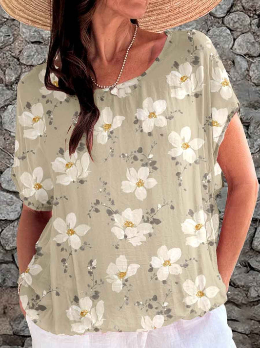 Women's Simple Elegant Decorative Floral Top