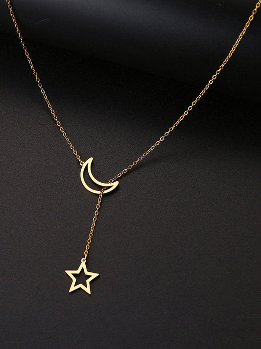 Women's Fashion Wish Bohemian Style Moon Multi-layered Pendant Necklace