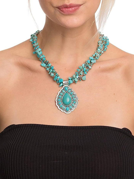 Boho Vintage Turquoise Necklace