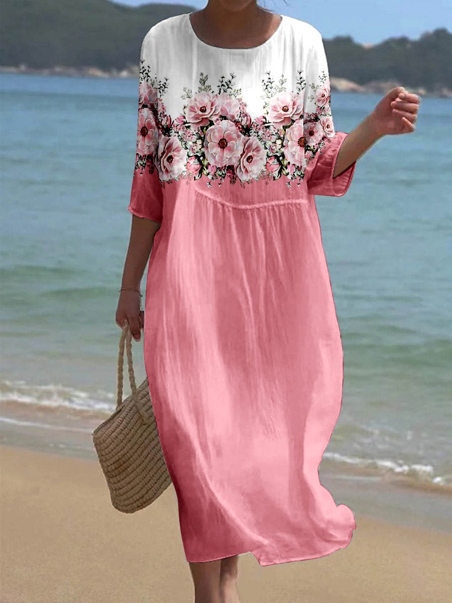 Women's Floral Art Seaside Resort Comfort Dress