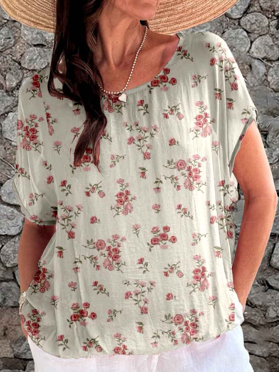 Women's Simple Elegant Decorative Floral Top