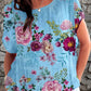 Women's Elegant Simple  Rose Floral Print Top