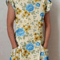 Women's Elegant Floral Pattern Round Neck Cotton and Linen Dress