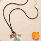 Turquoise Pendant Bohemian Jewelry Wax Rope Necklace