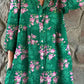 Women's Elegant Simple Floral Pattern Shirt Style Cotton and Linen Dress