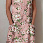 Women's Elegant Floral Pattern Crew Neck Dress