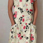 Women's Elegant Floral Pattern Crew Neck Dress