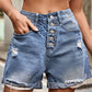 Women's Ripped Hem Denim Casual Shorts