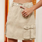 Women's Washed Multi-Pocket Denim Skirt