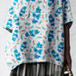 Women's Elegant Floral Pattern Cotton and Linen Top