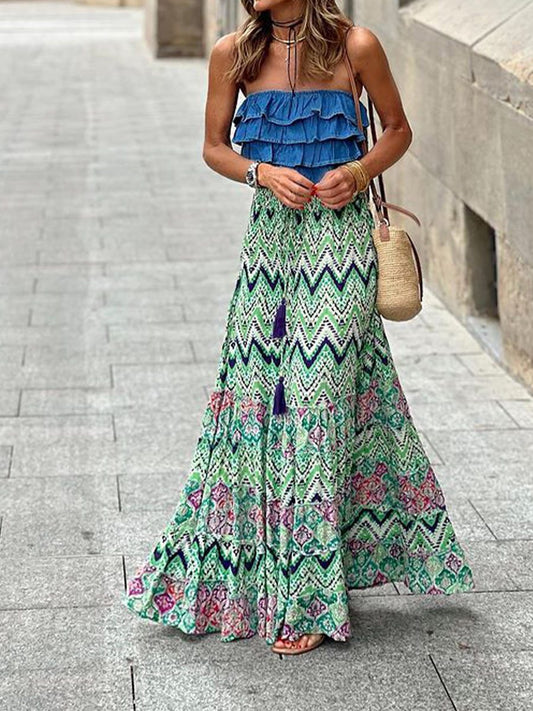 Women's Bohemian Printed Loose Skirt